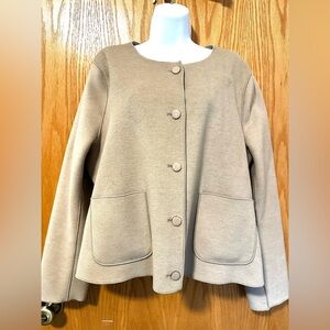 Bagatelle Women’s 3 Button Long Sleeve Tan Fleece‎ Jacket. Medium.